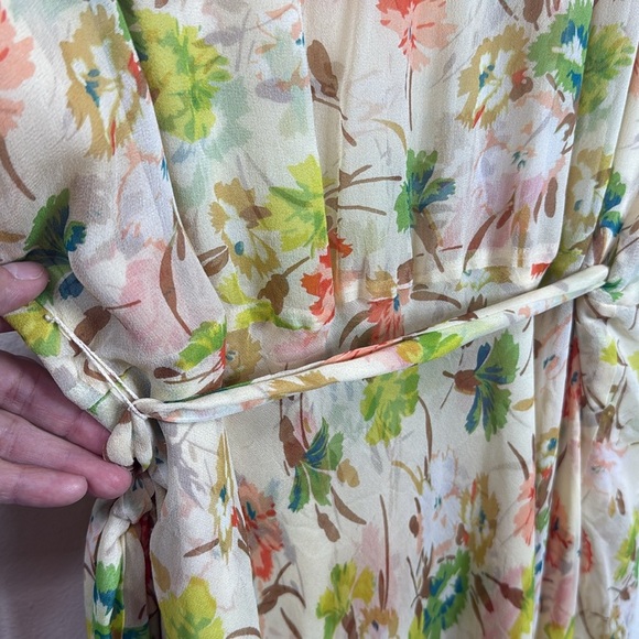 (R6) Ice Dress vintage 100% silk Floral Sleeveless, talla 20 - Picture 5 of 13